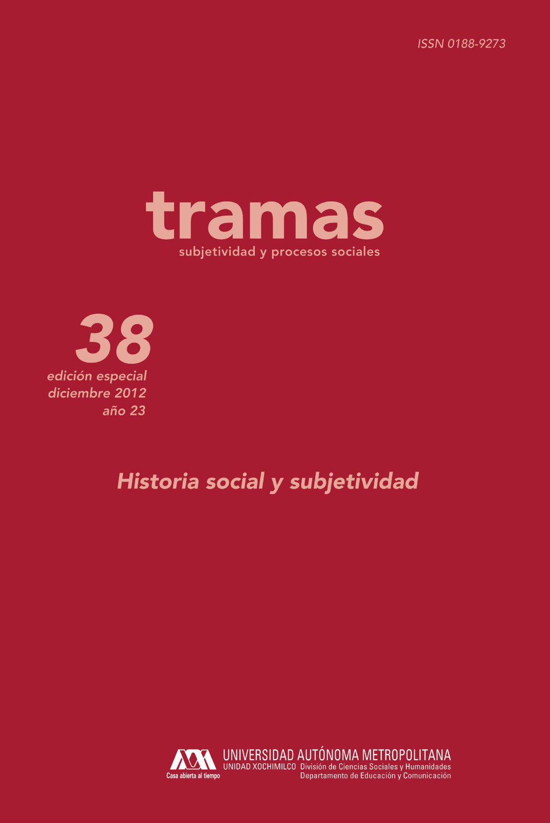 Tramas Subjetividad y procesos sociales No. 38